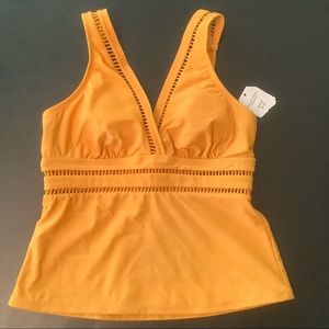 Time and Tru Tankini Swim Top size Small New with Tag mustard Gold